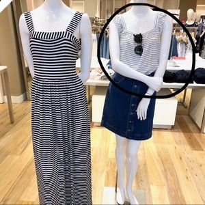 LOFT Striped Flutter Sleeve Tank